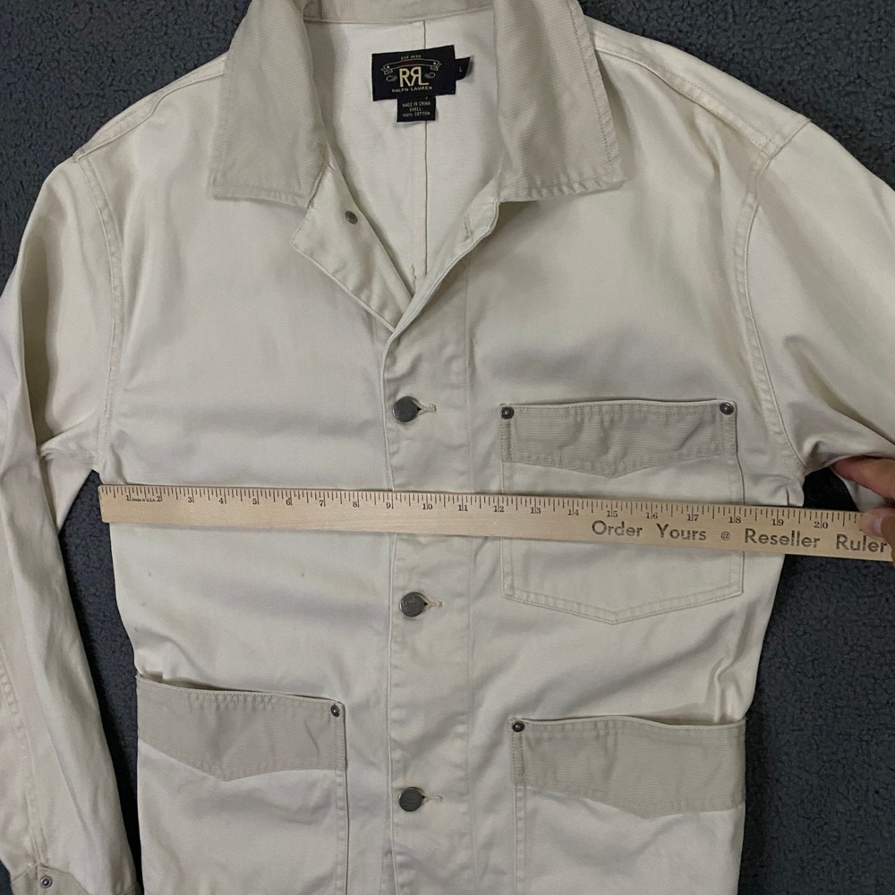 RRL Ralph Lauren Chore Jacket FITS Mens SMALL Canvas Corduroy Collar Barn Coat - Picture 11 of 16